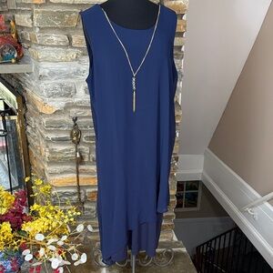 NWT Elegant Navy Blue Sleeveless Dress